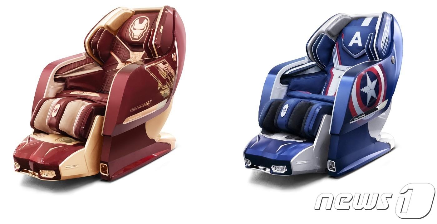 바디프랜드가 출시한 '팬텀Ⅱ 아이언맨 에디션'(왼쪽)가 '팬텀Ⅱ 캡틴 아메리카 에디션'(사진제공=바디프랜드)ⓒ 뉴스1