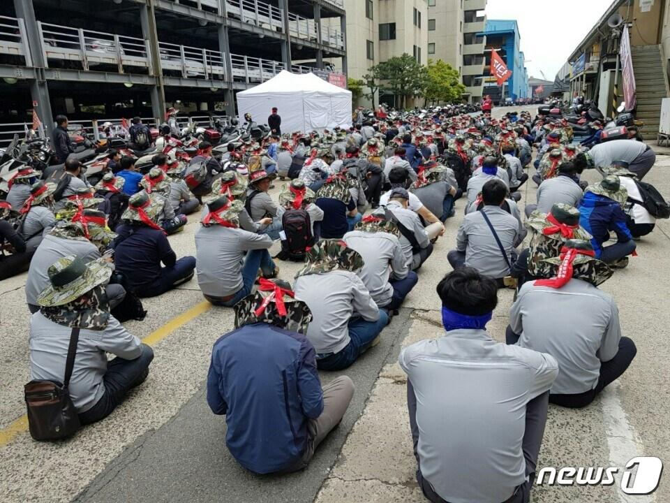 본문 이미지 - 현대중공업 노조 파업.ⓒ 뉴스1