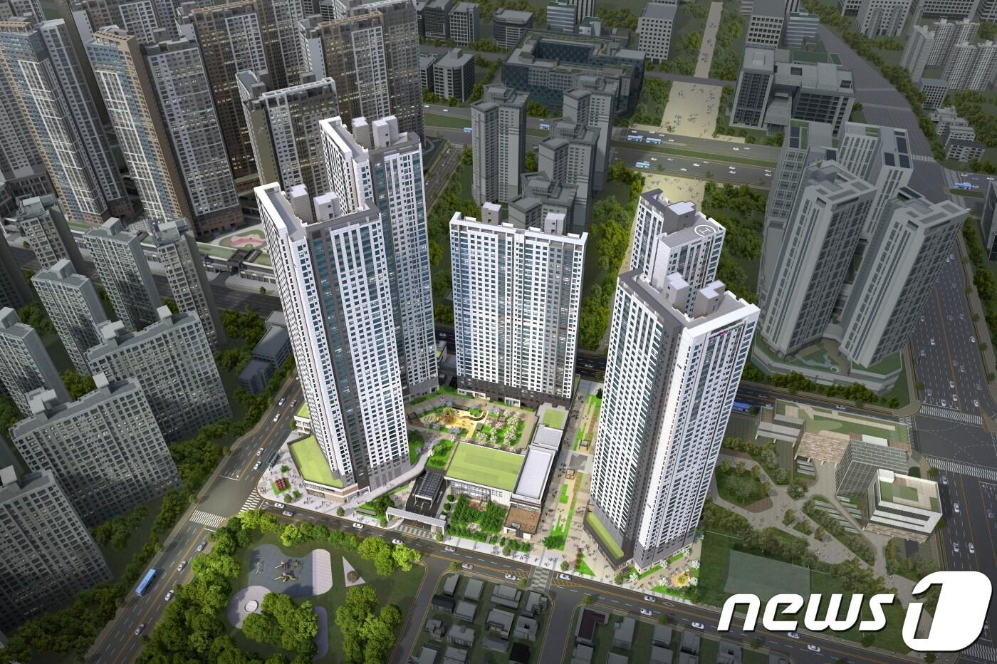 루원 지웰시티 푸르지오 조감도.(신영 제공) ⓒ 뉴스1