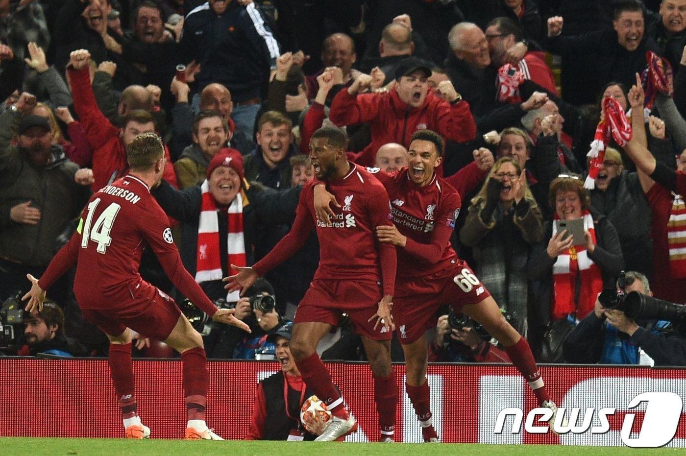 리버풀이 바르셀로나를 상대로 대 역전승을 일궈내며 2018-19시즌 UEFA 챔피언스리그 결승에 진출했다. ⓒ AFP=뉴스1