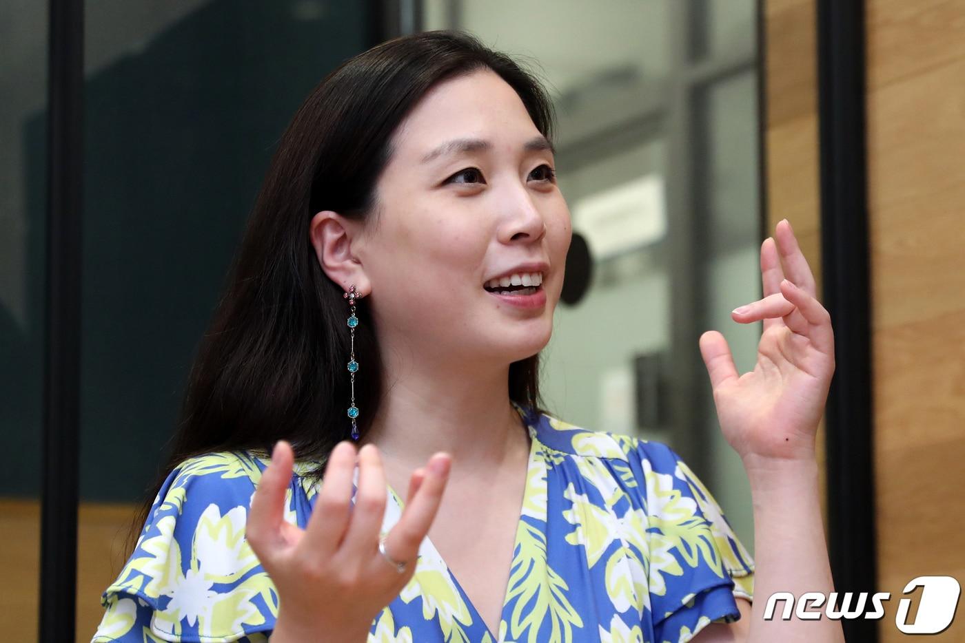 에리카 강(강현정) 크립토 서울 대표가 25일 서울 강남구의 공유 오피스 패스트파이브에서 뉴스1과 인터뷰를 하고 있다. 2019.6.25/뉴스1 ⓒ News1 민경석 기자