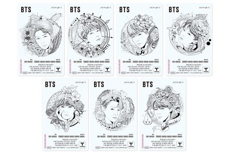 본문 이미지 - CU BTS 일러스트 투명 티머니카드 ⓒ 뉴스1(BGF리테일 제공)