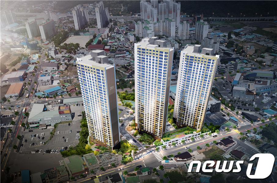 본문 이미지 - 힐스테이트 화순 2단지 조감도. 2019.6.27 /뉴스1 ⓒ News1