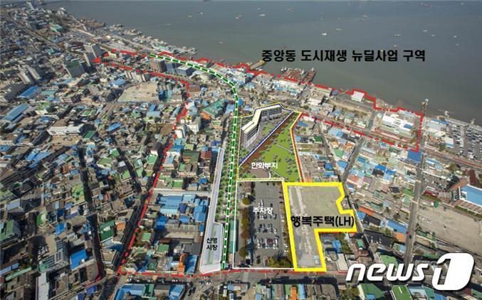 본문 이미지 - 전북 군산 신영시장 인근에 건립될 행복주택 위치도.ⓒ 뉴스1