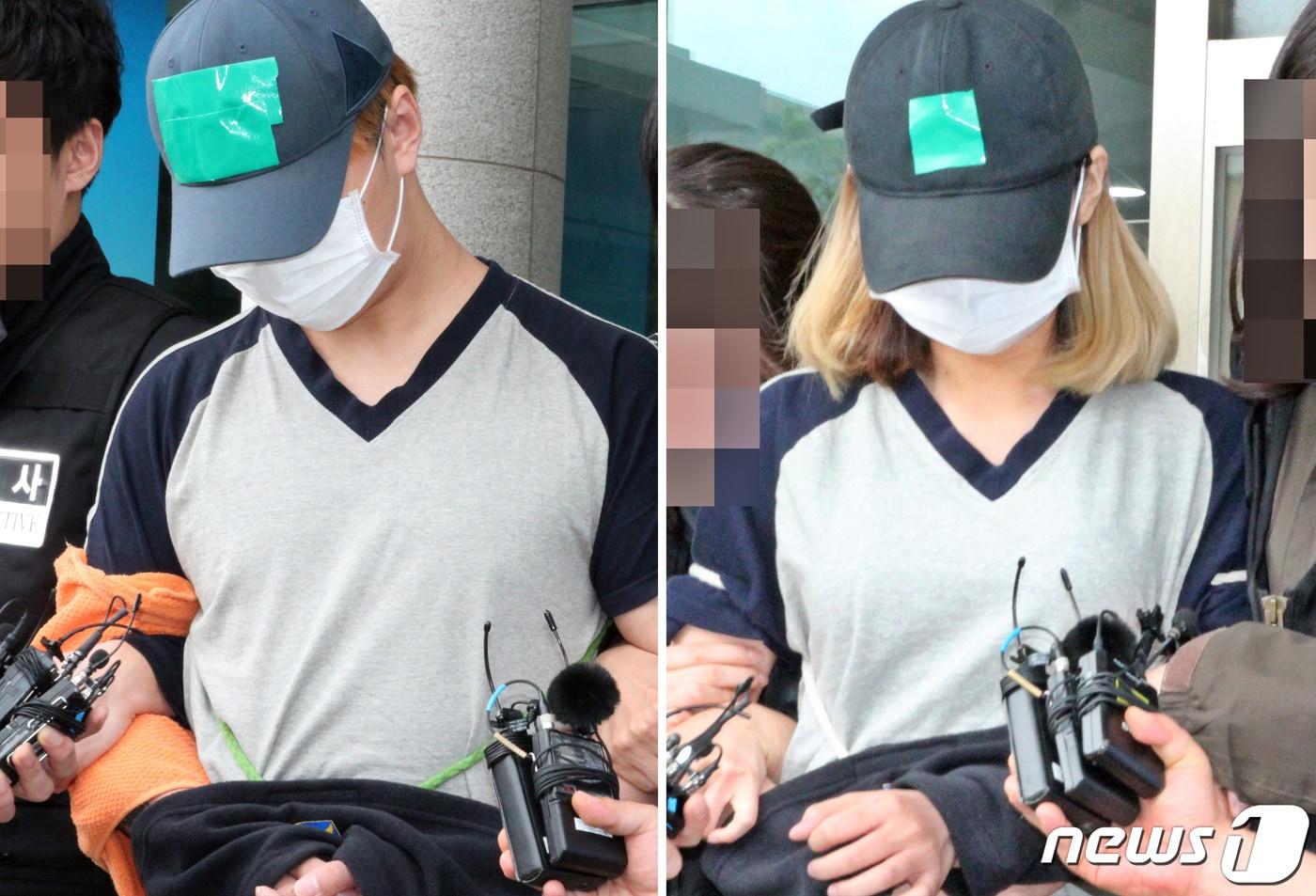 생후 7개월 여자아이를 아파트에 방치해 숨지게 한 혐의를 받는 부모 A(22·왼쪽)씨와 B(19)씨 /뉴스1 ⓒ News1 박아론 기자