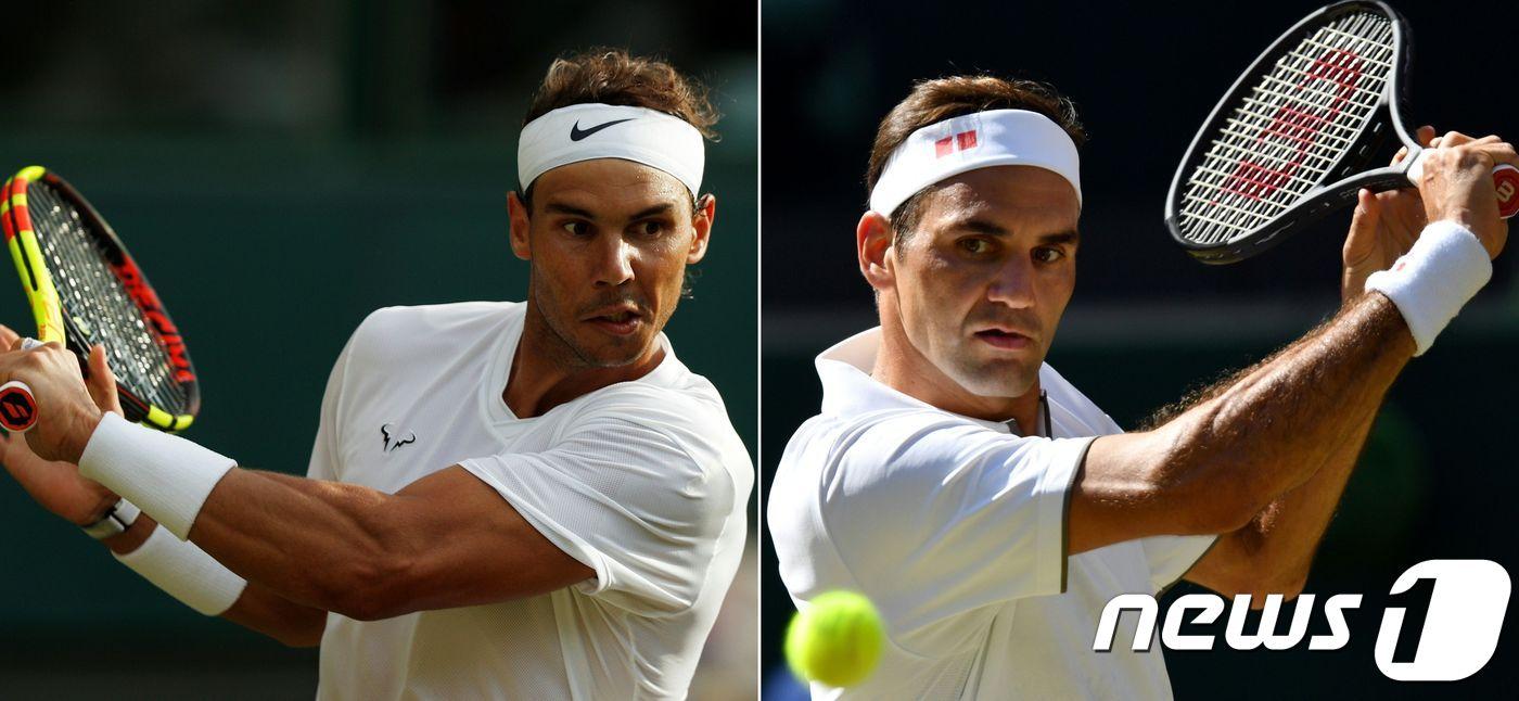 본문 이미지 -  '테니스 황제' 로저 페더러(38·스위스·세계랭킹 3위)와 '흙신' 라파엘 나달(33·스페인·세계랭킹 2위)이 윔블던에서 11년만에 맞대결한다.ⓒ AFP=뉴스1