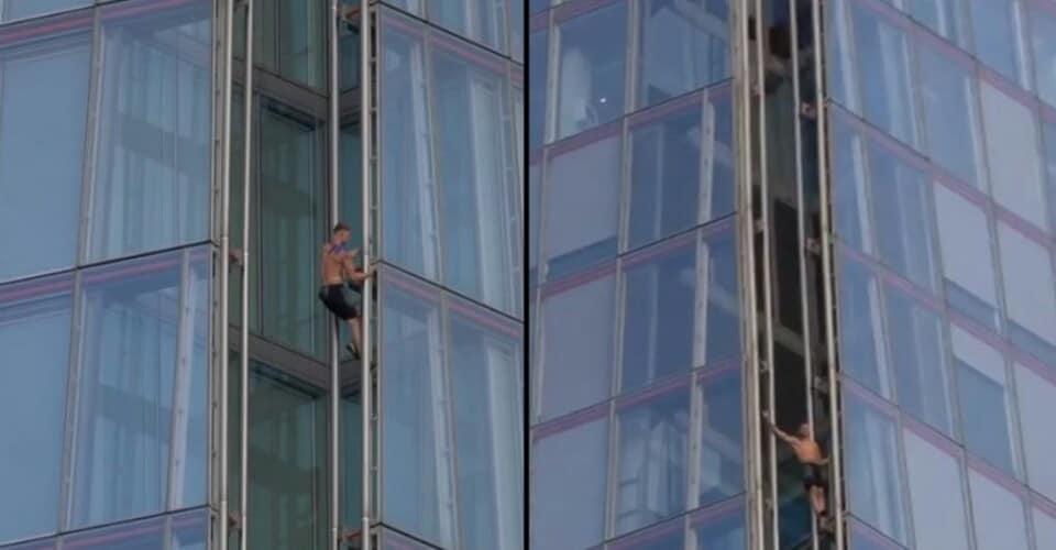 본문 이미지 - 더 샤드를 오르고 있는 10대 청년 조지 킹ⓒ LADbible