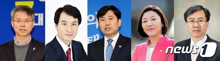 본문 이미지 - 왼쪽부터 민형배, 박시종, 조오섭, 전진숙, 윤영덕 예비후보. /뉴스1 ⓒ News1