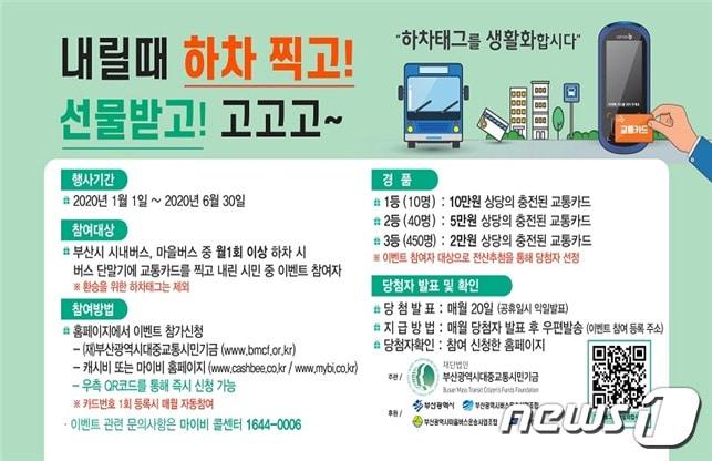 본문 이미지 - 부산시 대중교통 하차태그 이벤트 포스터 (부산시 제공) 2020.1.13 ⓒ 뉴스1
