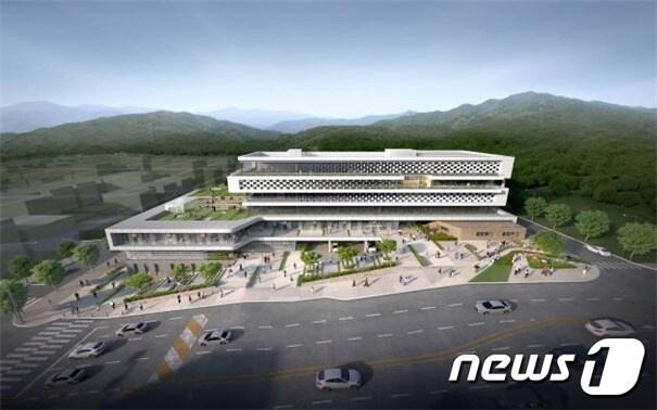 본문 이미지 - 온산읍 종합 행정복지타운의 건축 설계공모 당선작인 ㈜엠피티엔지니어링건축사사무소와 ㈜아이엔지그룹건축사사무소에서 출품한 '온경' 조감도.ⓒ 뉴스1