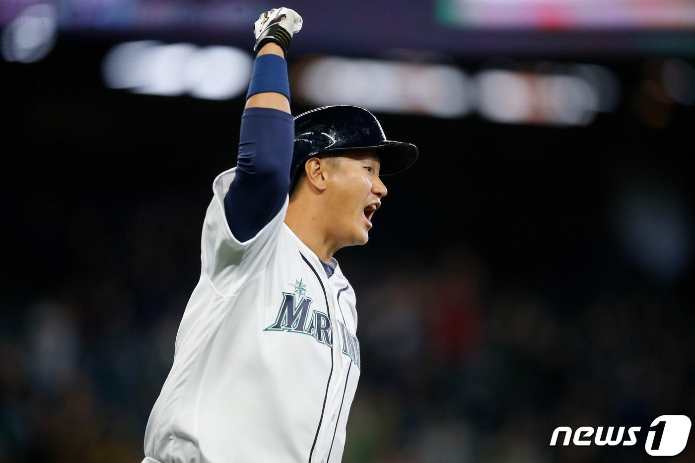 2016년 시애틀 시절의 이대호. ⓒ AFP=뉴스1