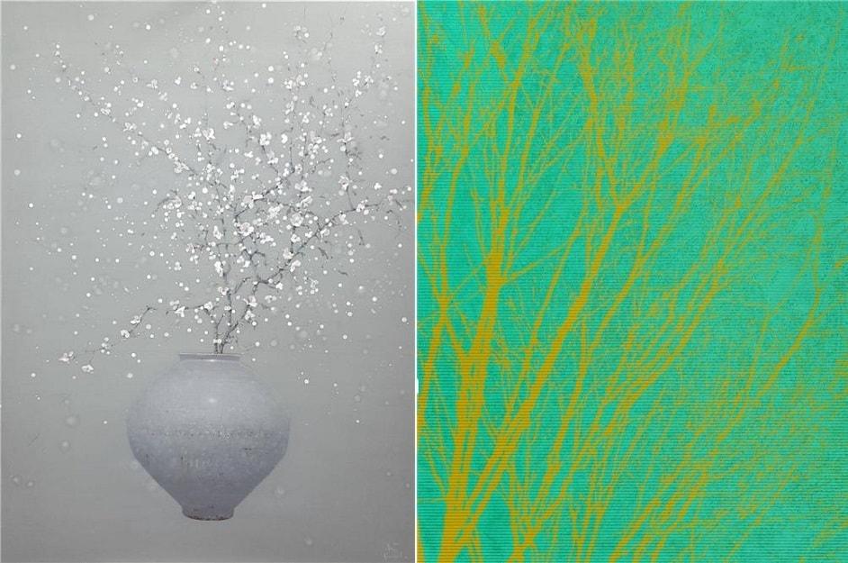 본문 이미지 - 안광식 'Nature-diary Oil', 장희진 'slow pigment Acrylic gouache'.(슈페리어갤러리 제공)ⓒ 뉴스1