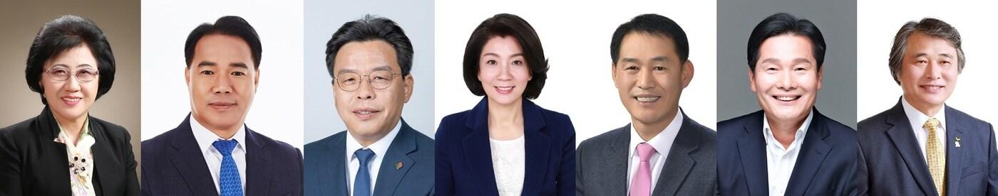 본문 이미지 - 왼쪽부터 바른미래 최도자, 무소속 이용주, 민주-강화수·김유화·김점유·주철현, 정의 김진수 예비후보. /ⓒ 뉴스1