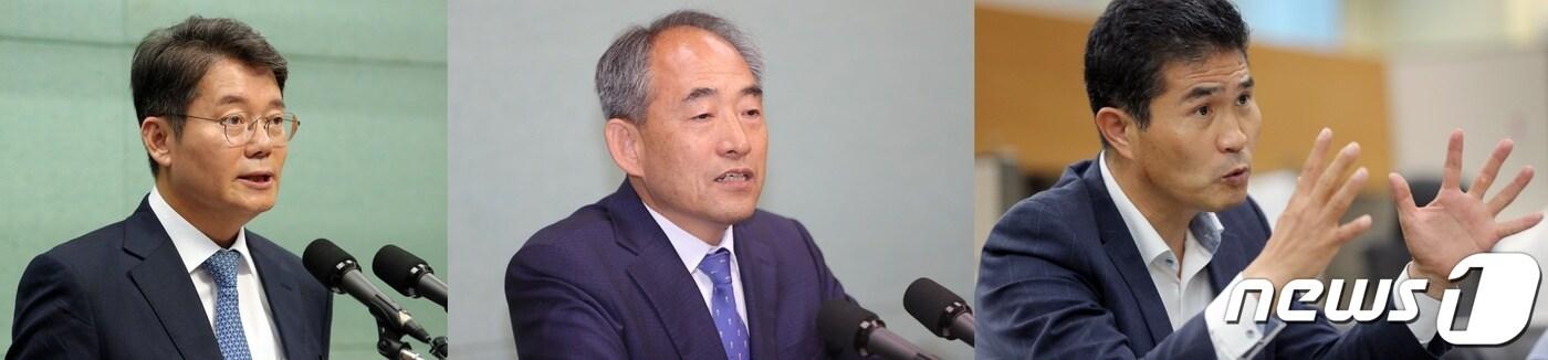 본문 이미지 - 전북지역 국회의원 선거에 출마하는 김수흥 전 국회 사무차장, 윤준병 전 서울부시장, 이원택 전 전북도 정무부지사.(사진 왼쪽부터)/ 뉴스1