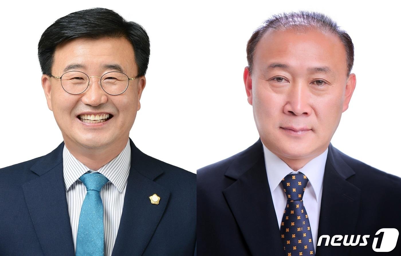 본문 이미지 - 전북 완주군의회 유의식 행감위원장(왼쪽), 소완섭 예결위원장./뉴스1