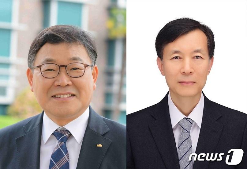 본문 이미지 - (왼쪽부터) 초대 한국재료연구원장에 선임된 이정환 현 재료연구소 소장(62), 한국핵융합에너지연구원장에 선임된 유석재 현 국가핵융합연구소 소장(59). (국가과학기술연구회 제공) 2020.10.15/뉴스1
