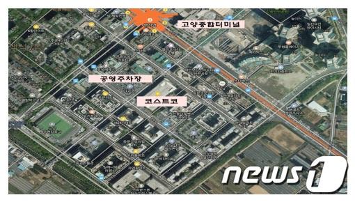 본문 이미지 - 고양시 백석동 백석1공영주차장 위치도. (고양시의회 제공)ⓒ 뉴스1