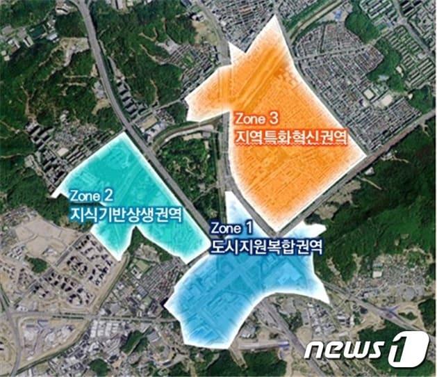 본문 이미지 - 서울 서초구 '양재택지 지구단위계획 재정비안'의 권역별 예상도.(서초구 제공)/뉴스1ⓒ News1