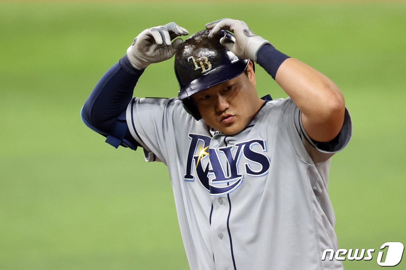 탬파베이 레이스 시절의 최지만. ⓒ AFP=뉴스1 