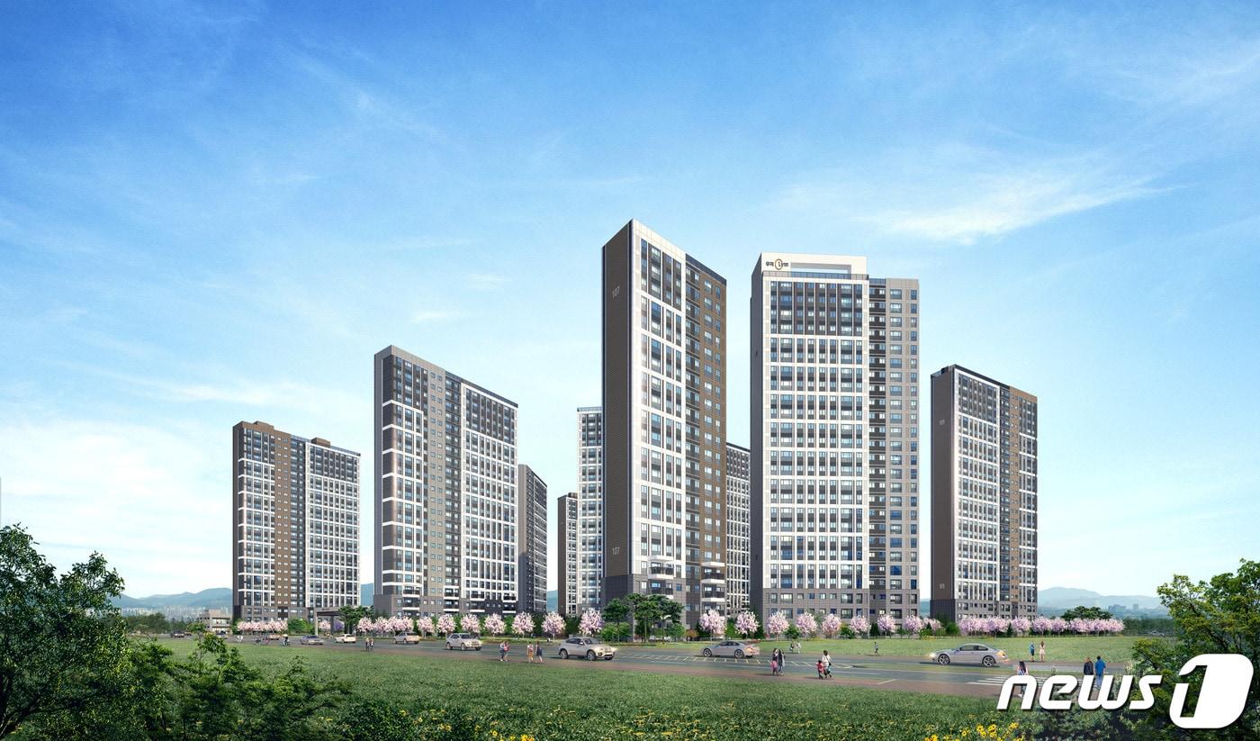 우미건설 전북 '완주 삼봉지구 우미린 에코포레' 투시도. ⓒ 뉴스1