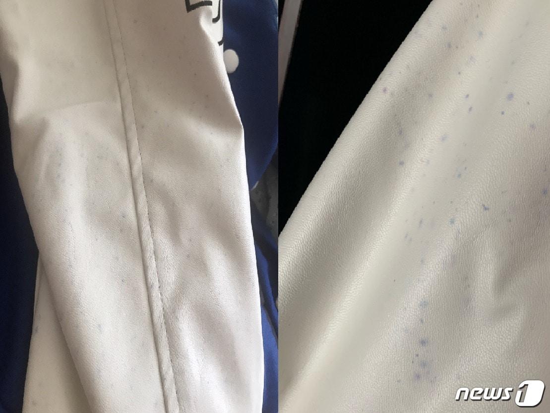 본문 이미지 - 부경대학교 익명 커뮤니티에 올라온 학과별 점퍼 얼룩 사진 캡처. ⓒ 뉴스1