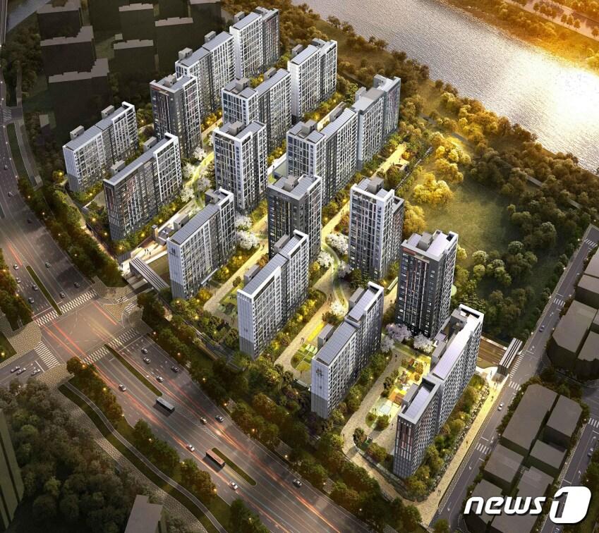 본문 이미지 - 갑천1 트리풀시티 힐스테이트 조감도.(대전도시공사 제공)ⓒ 뉴스1