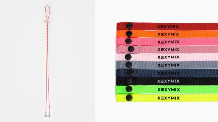 본문 이미지 - (왼쪽)20FW 핑크 패턴 마스크 스트랩, 젝시믹스 마스크 스트랩.ⓒ 뉴스1