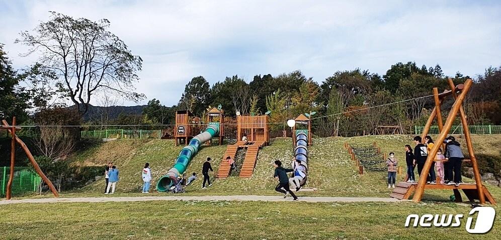 본문 이미지 - 광양시가 어린이들에게 꿈을 키워주는 꿈트리놀이터를 개장했다.(광양시 제공)2020.11.2/ⓒ 뉴스1