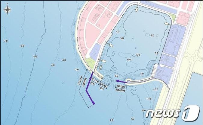 본문 이미지 - 군산지방해양수산청이 어선의 안전과 어민들의 피해 저감을 위해 추진한 정온도 개선사업이 26일 완공된다. /ⓒ 뉴스1
