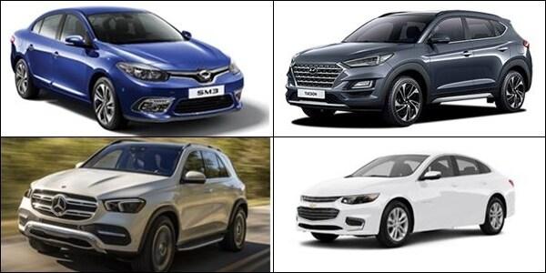 본문 이미지 - 왼쪽 위부터 시계 방향으로 SM3, 투싼, 말리부, GLE450. 국토교통부 제공. /뉴스1