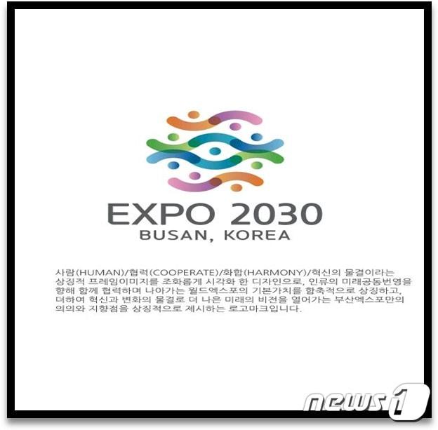 본문 이미지 - 2030 부산월드엑스포 로고 공모전에서 대상을 받은 최정현씨의 로고마크 디자인.(부산시 제공)ⓒ 뉴스1