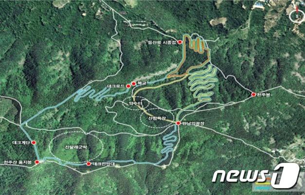 본문 이미지 - 천주산 누리길 조성사업 노선도(창원시 제공)ⓒ 뉴스1