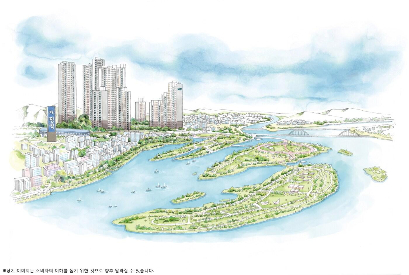 가평자이 조감도 스케치.(제공=GS건설)ⓒ 뉴스1