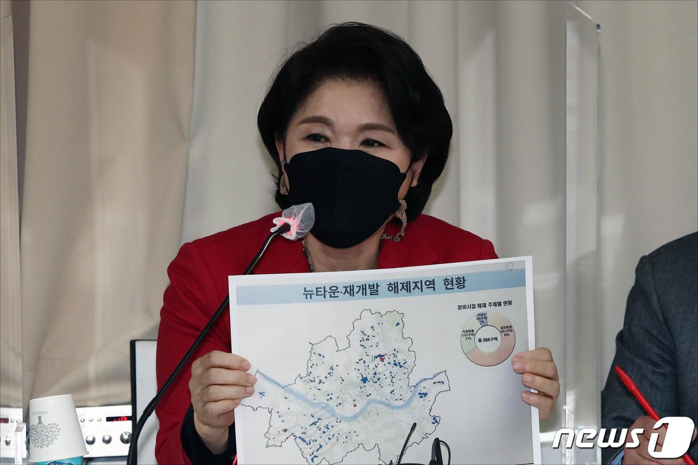 본문 이미지 - 조은희 서초구청장이 3일 오후 서울 마포구 마포현대빌딩에서 열린 '더 좋은 세상으로(마포포럼)' 정례 세미나에서 서울시장 보궐선거 출마를 공식 선언하며 정책공약을 발표하고 있다. 2020.12.3/뉴스1 ⓒ News1 국회사진취재단