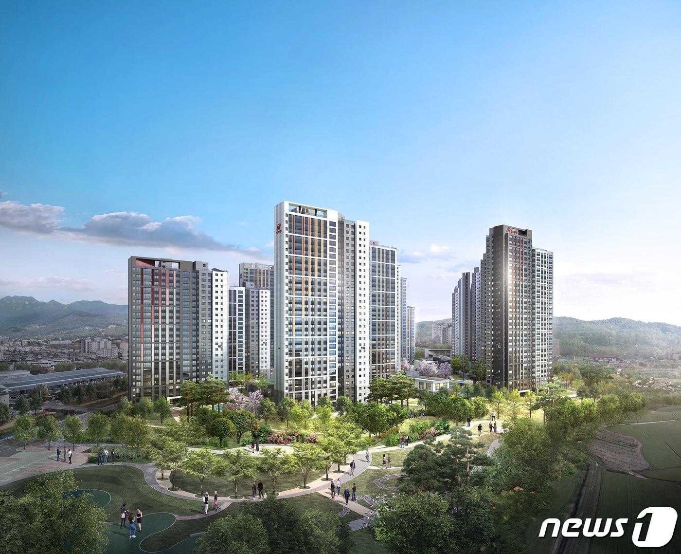 본문 이미지 - 힐스테이트 용인 둔전역 투시도.(회사측 제공) /ⓒ News1 