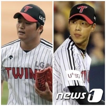 본문 이미지 - LG 트윈스 고우석(왼) 정우영. ⓒ 뉴스1