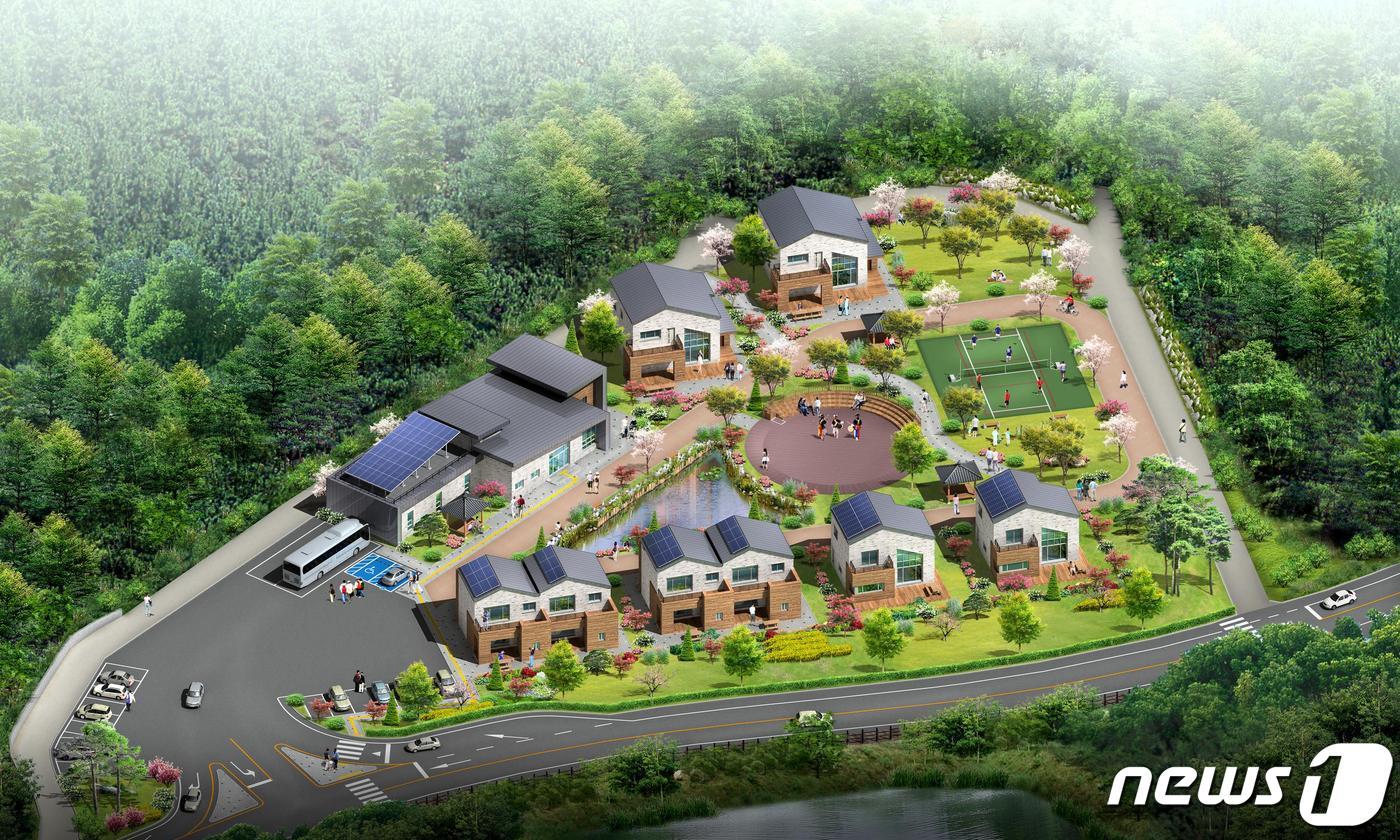 본문 이미지 - 전북 고창군은 유네스코 생물권보전 지역 핵심지역인 아산면 운곡습지 일원에 ‘람사르 운곡습지 유스호스텔’을 준공하고 이달 17일부터 다음 달 말까지 시범 운영한다.  ‘람사르 운곡습지 유스호스텔’ 조감도.ⓒ 뉴스1