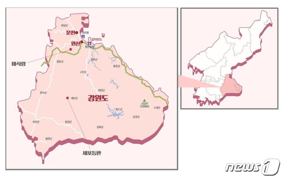 본문 이미지 - 강원도 지도(라이스메이커 제공). ⓒ 뉴스1