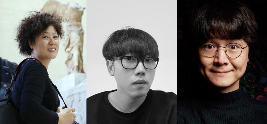 본문 이미지 - 제 11회 일우사진상 수상자. 왼쪽부터 임안나 작가, 안종현 작가, 김석진 작가. (한진그룹 제공) /뉴스1