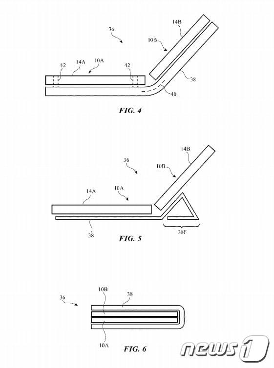 본문 이미지 - 애플이 10일&#40;현지시간&#41; 듀얼 스크린이 적용된 스마트폰 기술을 특허 출원했다. &lt;출처=미국 특허청&gt;ⓒ 뉴스1