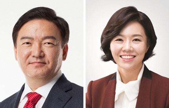 본문 이미지 - 24일과 25일 사이 탈락-재공천-재탈락이라는 롤러코스터를 탔던 민현주 전 의원(오른쪽)은 26일 "황교안 대표가 민경욱 의원을 공관위에 부탁했다는 말을 들었다"며 의혹을 제기하면서 이번 논란은 "총선후 자신들의 체제를 고수하려는 황교안 미래통합당 대표와 친박의 마지막 발악으로 보인다"고 직격탄을 날렸다. ⓒ 뉴스1