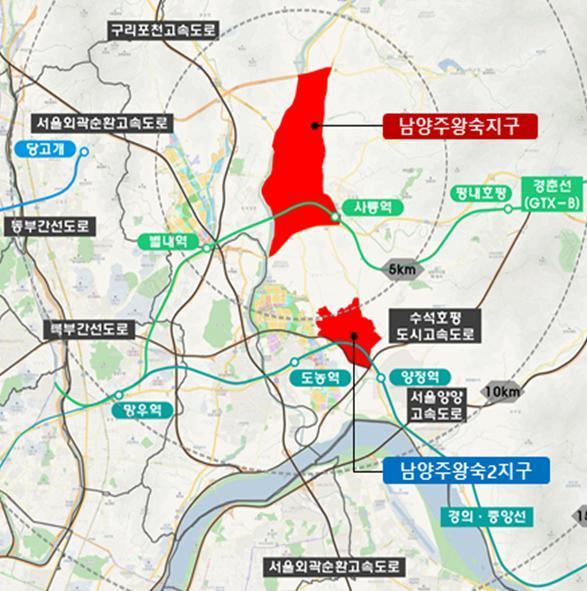 본문 이미지 - 남양주왕숙신도시 위치도. (LH 제공) /뉴스1