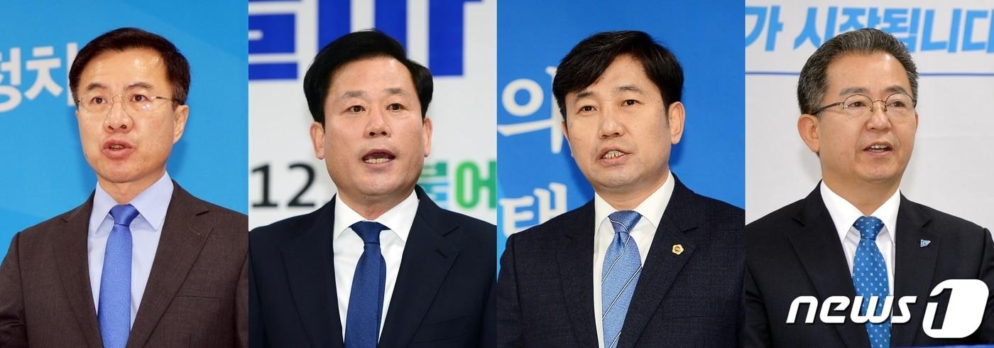 본문 이미지 - 더불어민주당 광주 경선이 마무리된 가운데 '86세대'가 광주 8곳 중 4곳에서 후보로 선출되는 등 약진했다. 왼쪽부터 동남갑 윤영덕, 서구갑 송갑석, 북구갑 조오섭, 광산갑 이용빈 후보../뉴스1