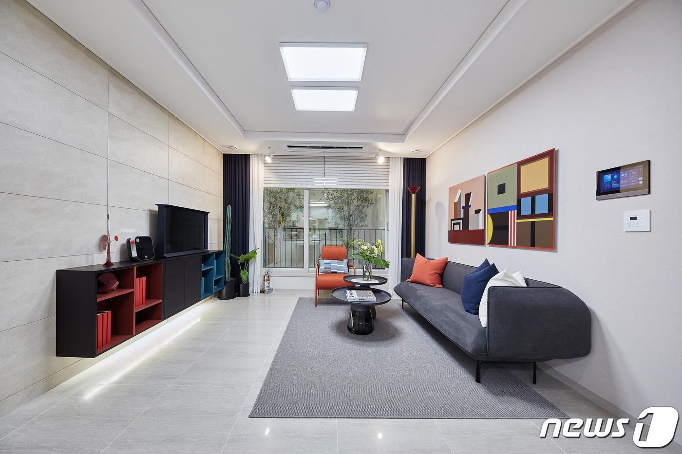 우미건설 '검단신도시 우미린 에코뷰' 59㎡A 거실. ⓒ 뉴스1