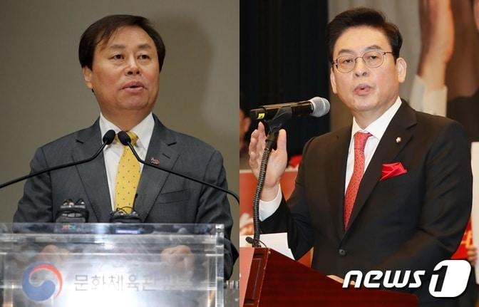 본문 이미지 - 충북 청주 흥덕에 출마하는 도종환 더불어민주당 의원(왼쪽)과 정우택 미래통합당 의원. ⓒ 뉴스1