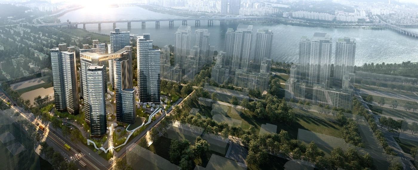 삼성물산의 신반포15차 제건축 '래미안 원 펜타스' 조감도./자료제공=삼성물산ⓒ 뉴스1