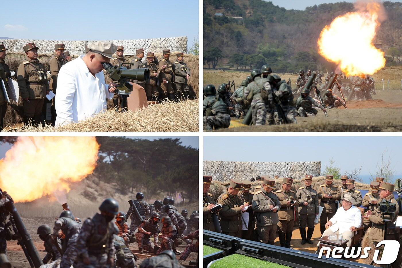 본문 이미지 - (평양 노동신문=뉴스1) = 노동당 기관지 노동신문은 김정은 국무위원장이 인민군 군단별 박격포병구분대의 포사격 훈련을 지도했다고 10일 보도했다. 신문은 훈련이 실시된 구체적인 날짜는 공개하지 않았다. 이번 김 위원장의 행보는 당초 이날 열리는 최고인민회의 제14기 3차 회의를 앞두고 당 차원의 회의를 진행할 것이라는 예측과는 다른 것으로 배경이 주목된다. [국내에서만 사용가능. 재배포 금지. DB 금지. For Use Only in the Republic of Korea. Redistribution Prohibited] rodongphoto@news1.kr