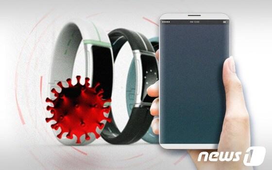 본문 이미지 - 방역당국이 '자가격리자 안전보호 앱(자가격리 앱)'에 동작감지 기능을 추가하고 자가격리 이탈자에겐  '안심밴드'를 손목에 착용시켜 재이탈을 막기로 했다. ⓒ News1 이은현 디자이너
