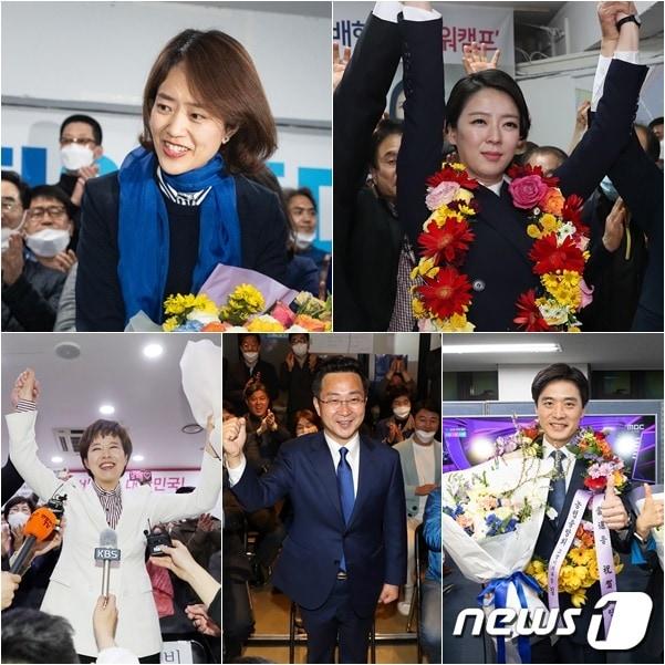 본문 이미지 - 고민정 배현진 한준호 박성준 김은혜 후보(왼쪽 위부터 시계방향) ⓒ 뉴스1