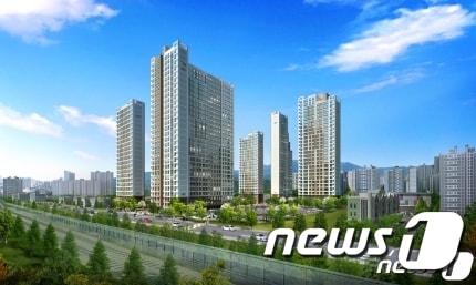 본문 이미지 - 다우건설이 대전 동구 홍도동에 추진중인 ‘다우 갤러리휴리움’ 아파트 조감도.(다우건설 제공)ⓒ 뉴스1